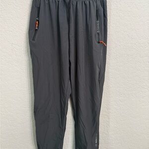 Fashion Bug Men's Dark Gray Jogger Pants with Orange Accents